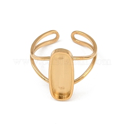 Real 18K Gold Plated 304 Stainless Steel Cuff Ring Components&nbsp;X-STAS-A191-12D-G