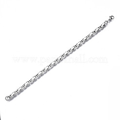 Non-Tarnish 201 Stainless Steel Byzantine Chain Bracelets&nbsp;BJEW-S057-80