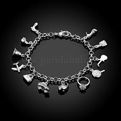 Fashionable Brass Cubic Zirconia Charm Bracelets&nbsp;BJEW-BB00262