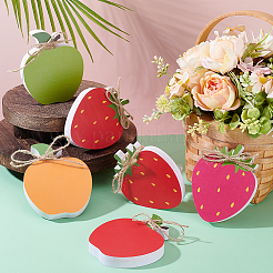 6Pcs Wood Fruits Figurines&nbsp;AJEW-GA00022