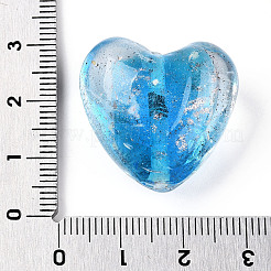 Luminous Handmade Gold Sand Lampwork Beads&nbsp;FOIL-T006-03E