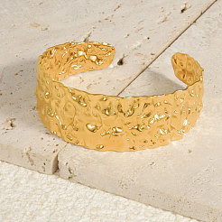 304 Stainless Steel Textured Cuff Bangles for Women&nbsp;MV3709-2