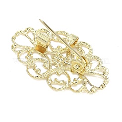 Flower Brass Lapel Pin Brooches for Clothes&nbsp;KK-CBA19A0-03G