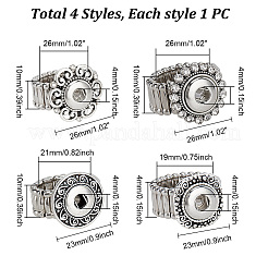 4Pcs 4 Styles Alloy Snap Rings for Women Men&nbsp;RJEW-DR0001-03A