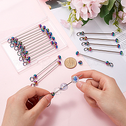 20Pcs Iron Bar Beadable Keychain for Jewelry Making DIY Crafts&nbsp;IFIN-SC0001-60