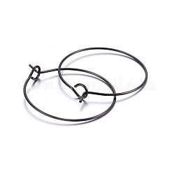 304 Stainless Steel Hoop Earring Settings Ion Plating(IP)&nbsp;STAS-H467-01B-25MM
