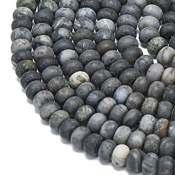 Natural African Black Opal Beads Strands&nbsp;G-P575-A31-6x4mm
