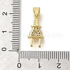 Rack Plating Brass with Cubic Zirconia Pendants&nbsp;KK-Z086-45G