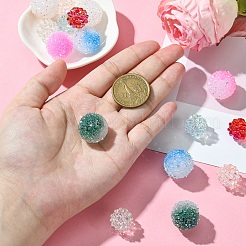 DIY Round Iridescent Transparent Resin & Frosted Acrylic Beads Jewelry Making Findings Kits&nbsp;DIY-YW0009-40