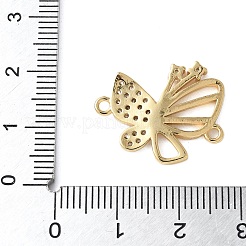 Brass Micro Pave Clear Cubic Zirconia Hollow Butterfly Connector Charms&nbsp;KK-A252-03G