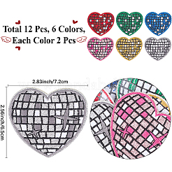 12Pcs 6 Colors Heart Computerized Embroidery Cloth Self Adhesive Patches&nbsp;DIY-CY0001-24