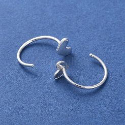 999 Fine Silver Pull Through Earrings&nbsp;EJEW-P296-26B-S