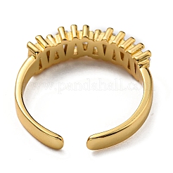 Rack Plating Brass Open Cuff Rings with Cubic Zirconia&nbsp;KK-D026-37G