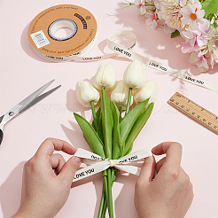 30 Yards Cotton Love You Word Printed Ribbon&nbsp;OCOR-WH0086-87B