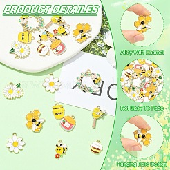 20Pcs 10 Styles Alloy Enamel Pendants&nbsp;ENAM-YW0008-98