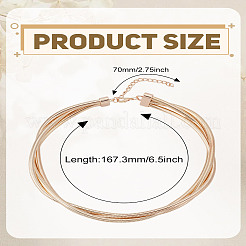1Pc Stainless Steel Snake Chain 3 Strand Choker Necklaces for Women&nbsp;NJEW-LP0006-01KCG