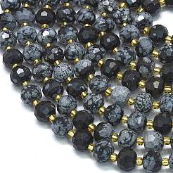 Natural Snowflake Obsidian Beads Strands&nbsp;G-K389-E86-01