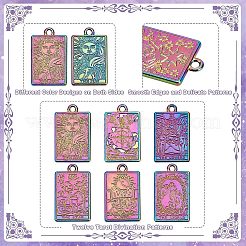 12Pcs 6 Style Rack Plating Rainbow Color Alloy Pendants&nbsp;FIND-CA0004-52