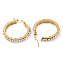 PVD Vacuum Plating 202 Stainless Steel Hoop Earrings&nbsp;EJEW-H003-40G-03