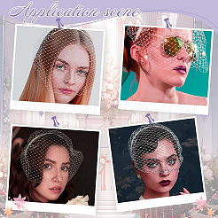 2Pcs 2 Colors Bridal Rhinestone Mesh Veil Cloth Hair Bands&nbsp;DIY-GA0007-03