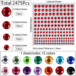 15Pcs Flat Round Acrylic Rhinestone Sticker&nbsp;DIY-SP0004-42