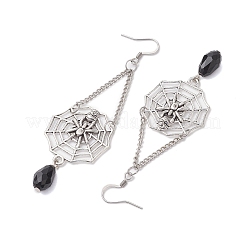 Halloween Themed Spider Alloy Dangle Earrings&nbsp;EJEW-JE06073