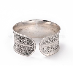 Bohemia Tibetan Style Alloy Thick Open Cuff Bangle for Women&nbsp;BJEW-E002-01AS-04