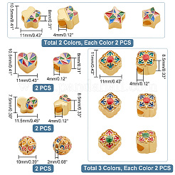 16Pcs 8 Style Alloy Enamel European Beads&nbsp;KK-PH0009-14