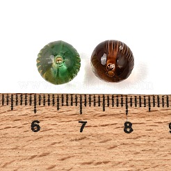 Baking Paint and Golden Metal Enlaced Glass Beads&nbsp;GL-CBA1477-03
