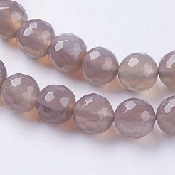 Natural Grey Agate Beads Strands&nbsp;G-G580-8mm-08