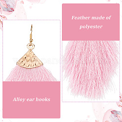 4 Pairs 4 Colors Polyester Tassel Dangle Earrings&nbsp;EJEW-AN0002-13