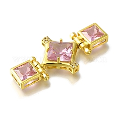 Rack Plating Brass Micro Pave Cubic Zirconia Clasp&nbsp;KK-H485-37G