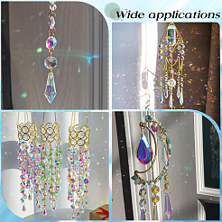 80Pcs Transparent Faceted Glass Connector Charms&nbsp;GLAA-SP0001-88A-01