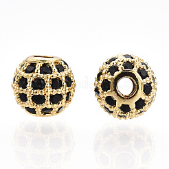 Rack Plating Brass Cubic Zirconia Beads&nbsp;ZIRC-S001-6mm-B02