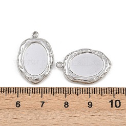 304 Stainless Steel Pendant Cabochon Settings&nbsp;STAS-L303-30P