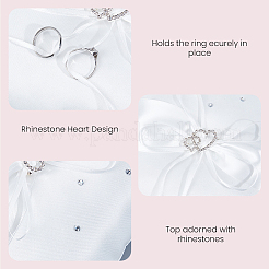 Square Polyester with Tribute Silk Wedding Finger Ring Display Pillow&nbsp;DIY-GF0014-14