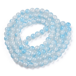 Crackle Baking Paint Imitation Jade Glass Beads Strands&nbsp;X1-DGLA-T003-8mm-05