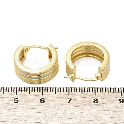 Stripe Brass Enamel Hoop Earrings&nbsp;EJEW-M082-02PG