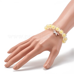 Bead in Bead Transparent Acrylic Pumpkin Beads Stretch Bracelet for Kid&nbsp;BJEW-JB06593
