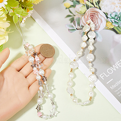 2Pcs 2 Styles Plastic Pearl & Resin & Glass Mobile Straps&nbsp;AJEW-GF0001-21A