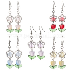 5 Pair Brass Dangle Earrings for Women Men&nbsp;EJEW-JE06276