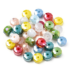 Opaque Electroplate Glass Beads Strands&nbsp;EGLA-YWC0001-8mm-03