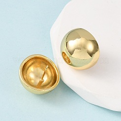 Half Round Brass Stud Earrings&nbsp;EJEW-D346-07G