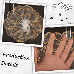 10 Yards Polyester Flower Embroidery  Lace Ribbon&nbsp;OCOR-GF0004-86