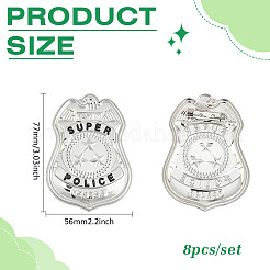 8Pcs Iron Alloy Badge Brooches&nbsp;JEWB-MA0001-03