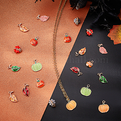 Autumn Theme 60Pcs 10 Style Alloy Enamel Pendants&nbsp;ENAM-PH0001-90
