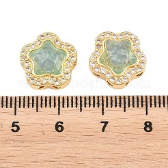 Brass Clear Cubic Zirconia Beads&nbsp;KK-B186-01G-03