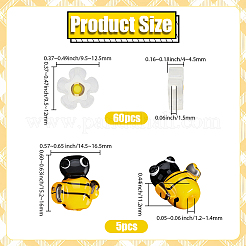 65Pcs 2 Styles Handmade Lampwork Beads&nbsp;LAMP-PA0001-09