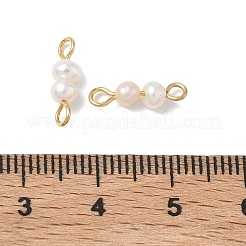 Potato Natural Cultured Freshwater Pearl Beaded Links Connector Charms&nbsp;PALLOY-JF05480