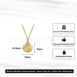 925 Sterling Silver & Natural Freshwater Pearl Pendants&nbsp;SE-CBA9BBC-03G